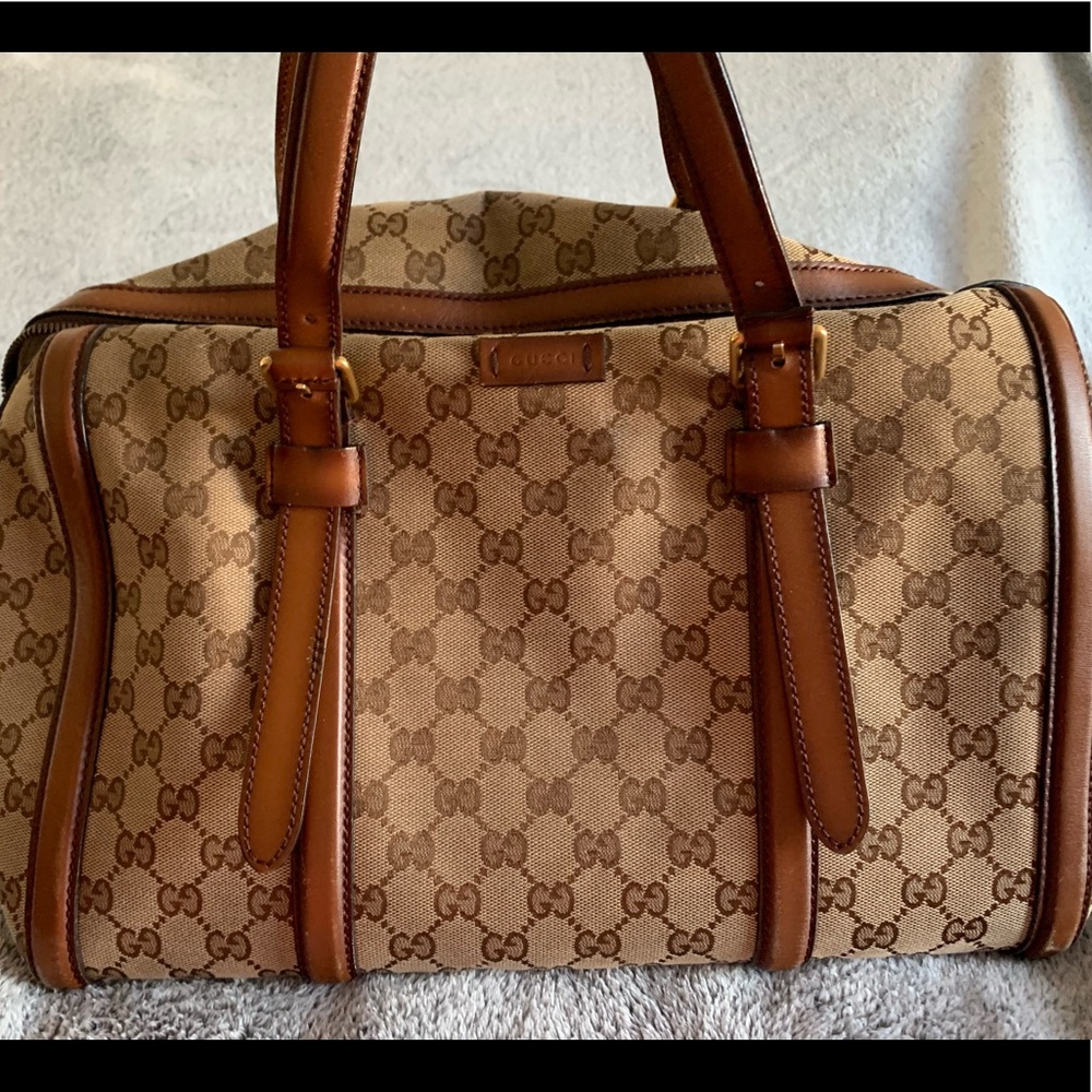 Gucci Genuine Leather Boston Bag
